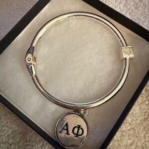 Silver Bangle Bracelet with Charm NWT